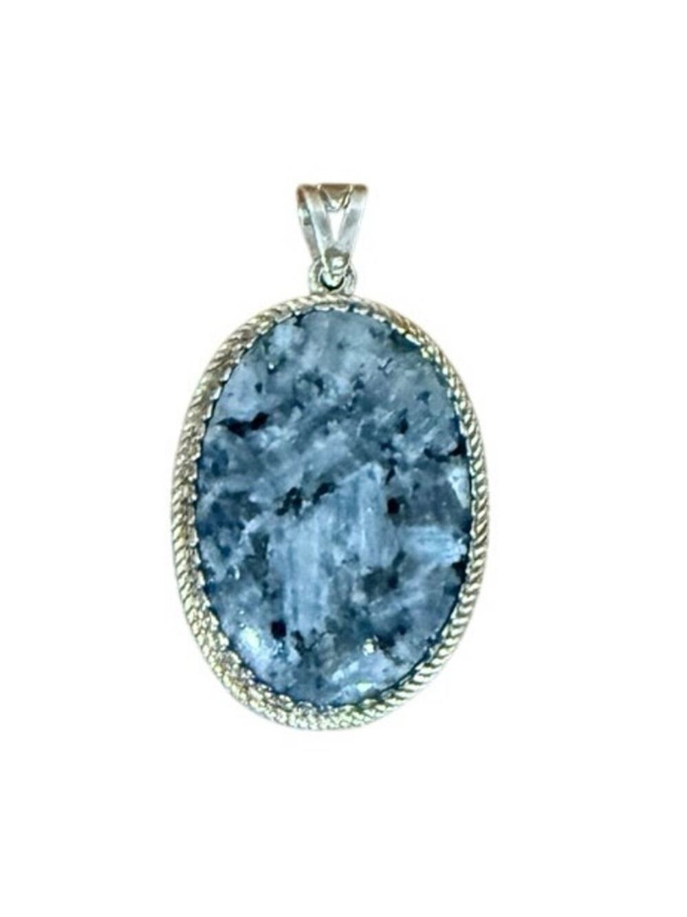 Tahara 925 Sterling Silver Pendant with Stormy Night Feldspar Gemstone RARE